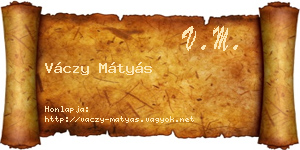 Váczy Mátyás névjegykártya