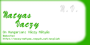 matyas vaczy business card