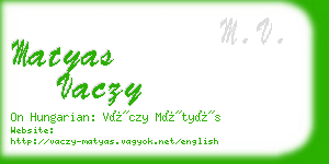 matyas vaczy business card